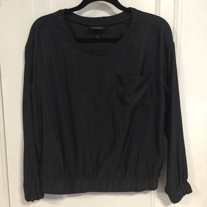 Oversized Black Silk Blend Blouse